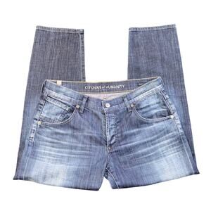 Citizens of Humanity Skyler Crop Boyfriend Jeans Distressed Blue Denim Women 27